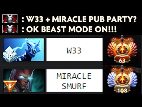 MIRACLE + W33 PUB PARTY? OK! No Problem GOD QOP 100% Destroyed Them All EPIC Gameplay WTF Dota 2 Pro