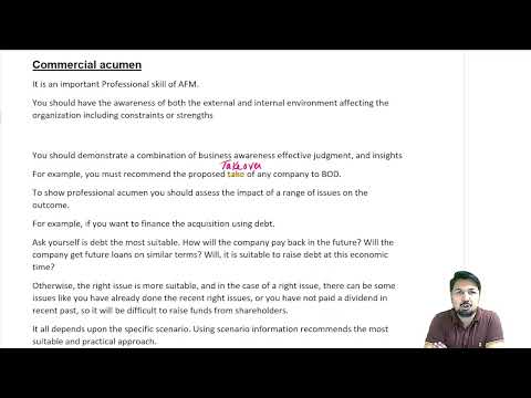 4/4 Commercial Acumen: How to Get maximum Professional marks in AFM/P4: ACCA