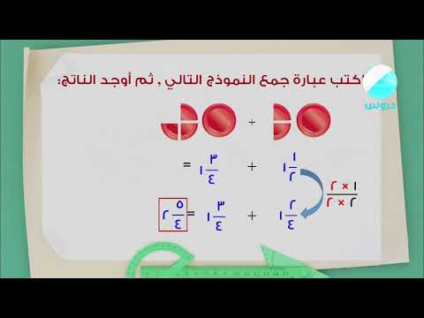 السادس الابتدائي | الفصل  الدراسي الثاني 1438 | رياضيات | جمع الاعداد الكسرية وطرحها