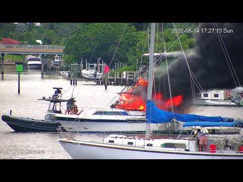 Manatee Pocket Boat Fire 8 14 2022 - Rescue Explosion Life Saved by Martin County Sheriff