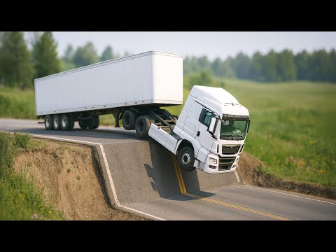 Cars vs Unfinished Road Challenge #7 in BeamNG Drive!