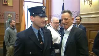 Sam Springsteen, Bruce Springsteen&#39;s son, sworn in as Jersey City firefighter
