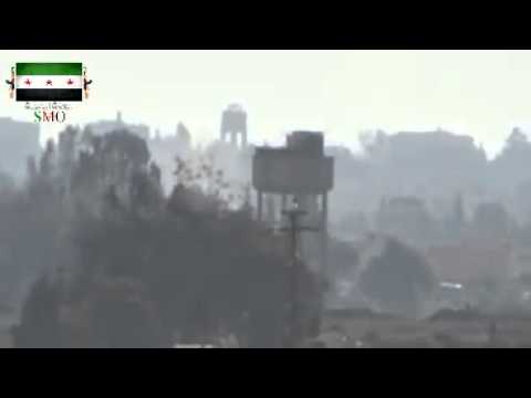 استهداف مقرات النظام في الفوج 175 في مدينة ازرع بقذائف الهاون من قبل فرقة عمود حوران ضمن معركة صولة الموحدين