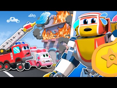 ????Who caused the FIRE? Brave Police Officer and Robot Policeman Detectives???????? | Kids Cartoon