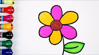 Lets Learn How to Draw & Color A Flower in Easy Steps for Kids