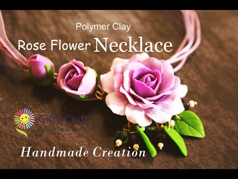 Realistic Rose│Polymer Clay Tutorial | How to make a Rose Clay Flower | Polymer Clay : Rose Necklace