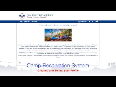 Camp Reservation Account Basics tutorial