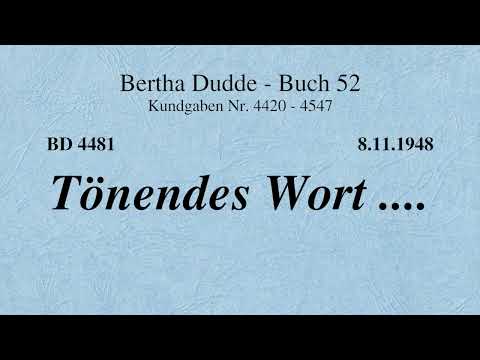 BD 4481 - TÖNENDES WORT ....