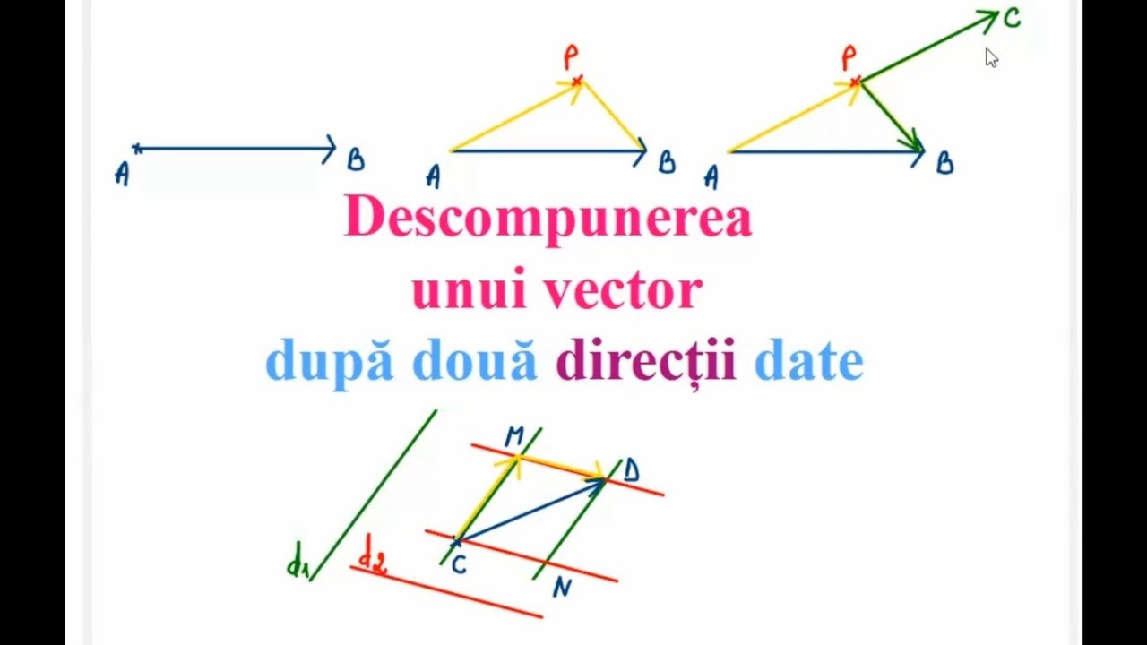 Cap.28.3 - clasa a IX-a - Descompunerea unui vector dup? dou? direc?ii date +Aplica?ie