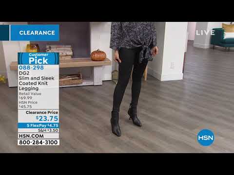 DG2 by Diane Gilman Slim and Sleek Coated Knit Legging  ...