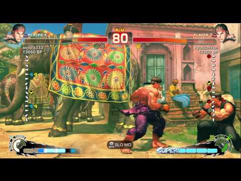 Ryukichikun [Ryu] vs asyura333 [Ryu] SSF4 Japanese Online Ranked Matches - TRUE-HD
