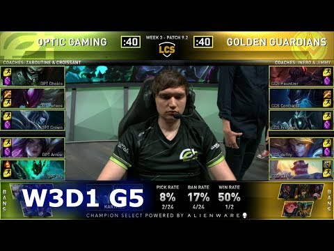 OPT vs GGS | Week 3 Day 1 S9 LCS Spring 2019 | OpTic Gaming vs Golden Guardians W3D1