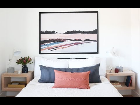 Part of a video titled IKEA Bjorksta Canvas Style Frame + Oversized Art Tutorial - YouTube