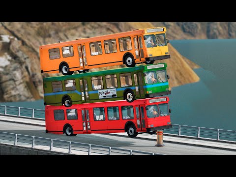 Cars vs Bollards - BeamNG.Drive 4k / CRAZY Car Crashes