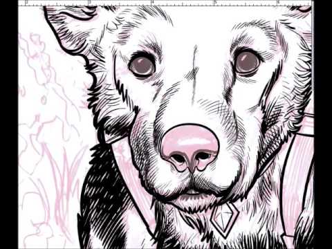 Digitally inking Neal Adams' Action Lab cover