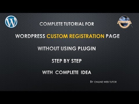 Custom Registration/Sign Up Page Without Using a Plugin step by step tutorial for beginner WordPress
