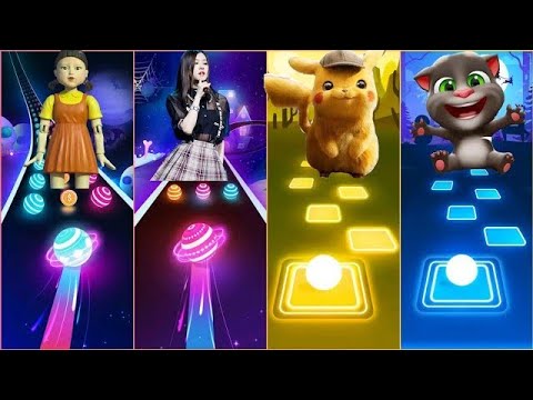 Squid game -Black pink -Pikachu -Talking Tom -Dancing road Vs Tiles hop