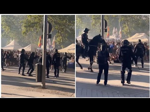 „Marseille-Fans geraten im Bernabéu mit der Bereitschaftspolizei aneinander | Chaos vor dem Spiel...