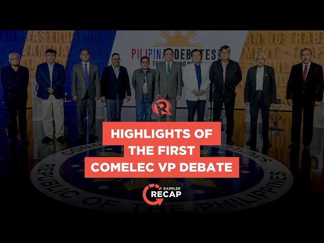 Rappler Recap: Highlights of Comelec’s first vice presidential debate