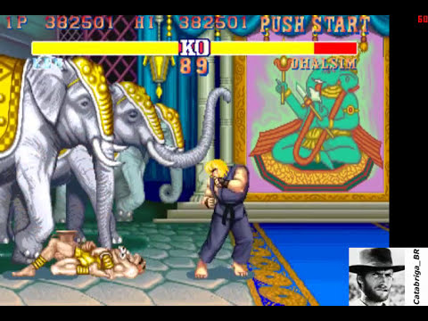 Street Fighter 2 Ken vs Dhalsim. Playing Keyboard.