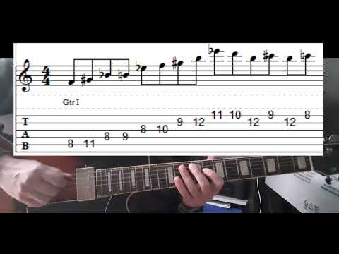 F Half Diminished Blues Scale Lick (with tabs) - DP's Guitar Encyclopedia