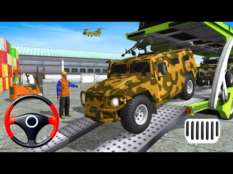 US Army Vehicle Driving Transporter Truck - Cargo Airplane Simulator 2023 - Android GamePlay