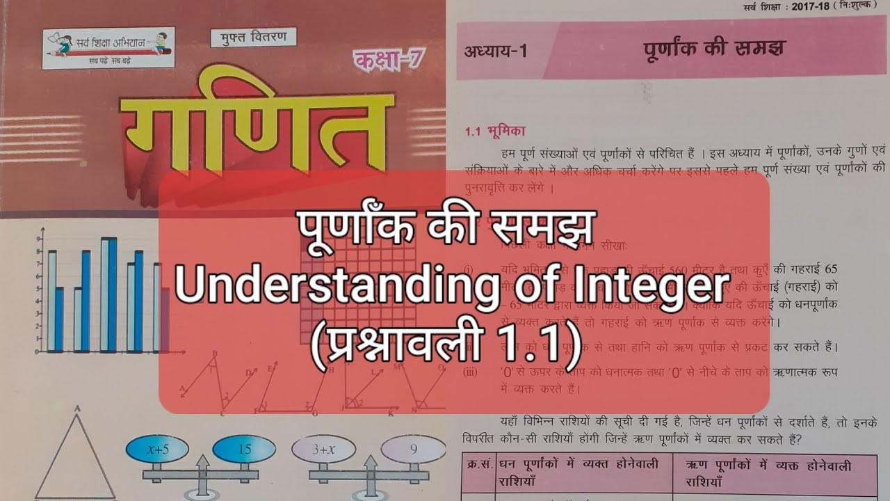 पूर्णाँक की समझ (Understanding Of Integer) | Chapter 1 | Class 7th | Bihar Board Maths | गणित