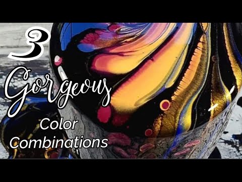 GORGEOUS Acrylic Pouring COLOR COMBINATION 3 Ways! Pour Painting Fluid Art (293)