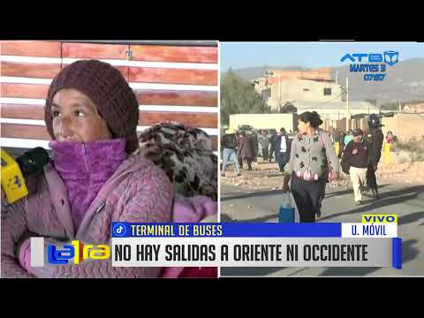 Terminal de Cochabamba suspende salidas; algunos viajeros deciden dormir  en las bancas