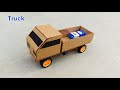 How To Make A Small Cardboard Truck At Home With Dc Motor And 9 V Battery
