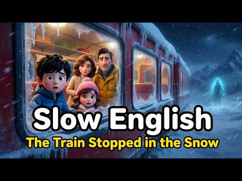 The Train Stopped in the Snow ❄️🚂 Easy English Listening Practice Story A1–A2 Level