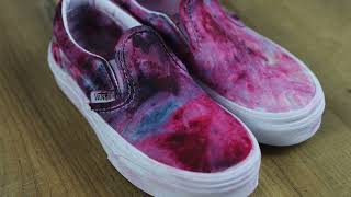 DYED SNEAKERS WITH SHAVING CREAM?!  HOW TO MARBLE DYE SNEAKERS! VANS + RIT DYE