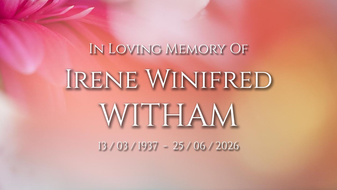 Memorial service livestream thumbnail for Irene Winifred Witham