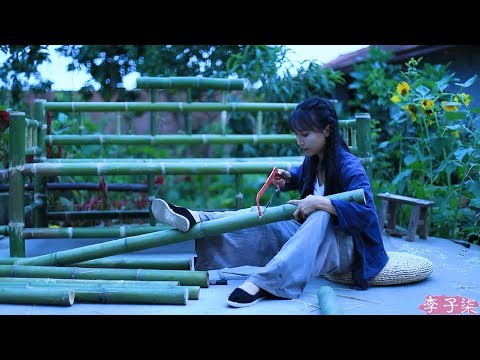 为生活添一抹淡雅绿意，用砍下的竹子制些物件儿——竹沙发 Bamboo Sofa|Liziqi channel