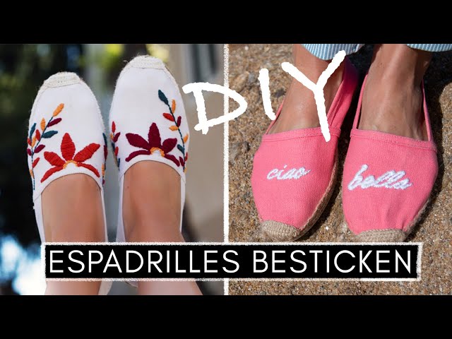 Espadrilles besticken - 3 Varianten