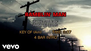 Hank Williams as Luke The Drifter - Ramblin&#39; Man (Karaoke)
