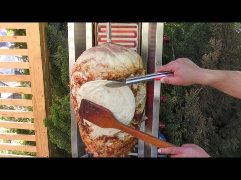 Huge Kebab, Greek Gyros and Falafel in Minsk. Belarus Street Food