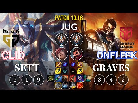 GEN Clid Sett vs SB OnFleek Graves Jungle - KR Patch 10.16
