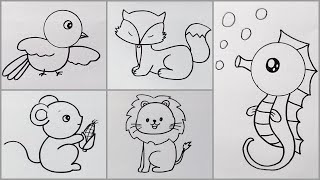 Easy drawings step by step for beginners | Cool Things to Draw: Easy, Cool, Cute and Fun Ideas