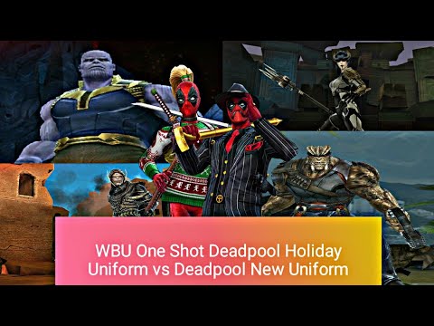 Deadpool Holiday Uniform vs New Uniform WBU One Shot Comparison - Marvel Future Fight