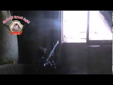 استهداف قوات النظام المتمكزين في مبنى الكيالي في مدينة حلب بقذيفة آر بي جي من قبل كتيبة الصفوة الإسلامية