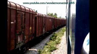 preview picture of video 'Kacheguda Miryalaguda DEMU Passenger Chasing Freight Train.'