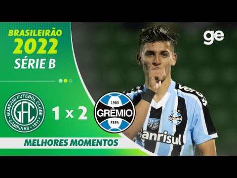 Gols e lances de Guarani x Grêmio