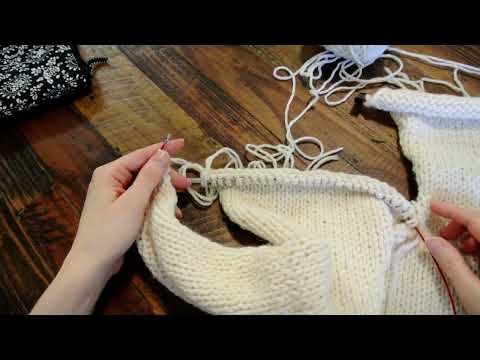 Joining Front and Back Panels-Top-Down Drop-Sleeve Knit Cardigan