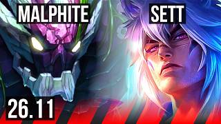 MALPHITE vs SETT (TOP) | 48K damage, Good KDA: 10/2/19 | KR Master | 26.11