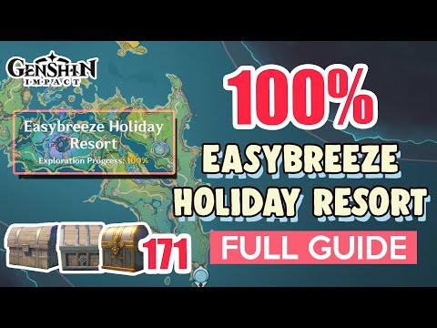 How to: Easybreeze Holiday Resort 100% FULL Exploration ⭐ Natlan ALL CHESTS【 Genshin Impact 】