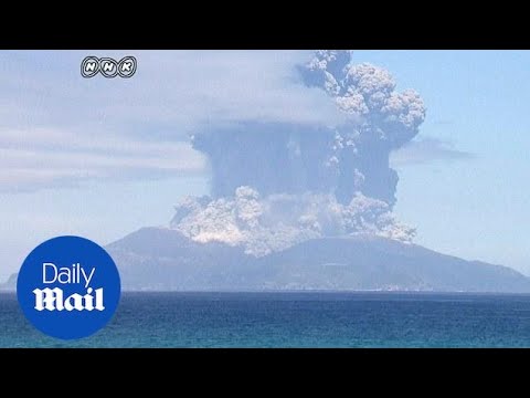 The moment a remote Japanese volcano suddenly erupted - Daily Mail
