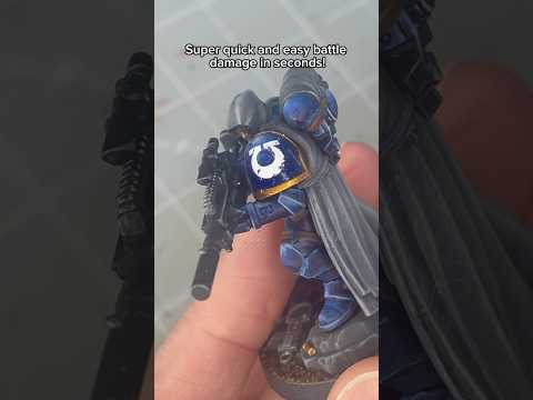 QUICK and EASY way to add battle damage to decals #warhammer40k #spacemarines #miniaturepainting