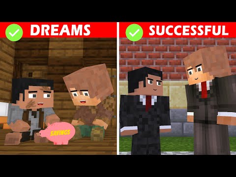 BEGGAR DREAMS BECAME SUCCESSFUL | SAD STORY MINECRAFT ANIMATION MONSTER SCHOOL