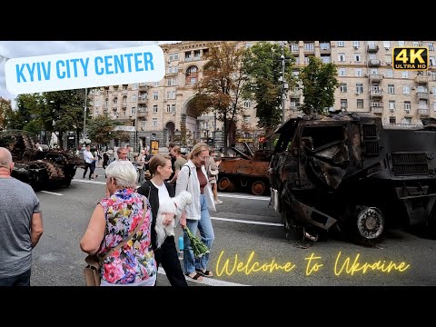 Kyiv City Center Walking Tour 20.08.2022. Ukraine, Europe. Virtual tour in Kyiv.